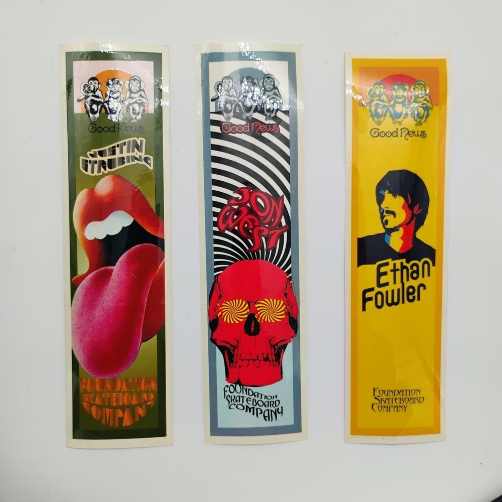 Foundation Skateboard Company Ethan Fowler Jon West Justin Strubing 3 Stickers